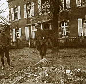 Meuse Prints: Unexploded 380 shell, Verdun, northern France, c1914-c1918