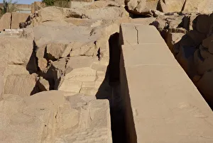 Unfinished obelisk in a granite quarry, Aswan, Egypt, 2021. Creator: LTL