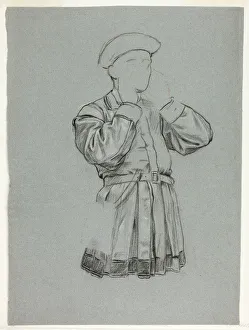 Marks Henry Stacey Prints: Unfinished Sketch of Man in Tunic, n. d. Creator: Henry Stacy Marks