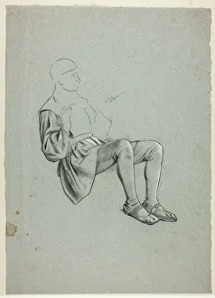 Marks Henry Stacey Prints: Unfinished Sketch of Seated Man, n. d. Creator: Henry Stacy Marks