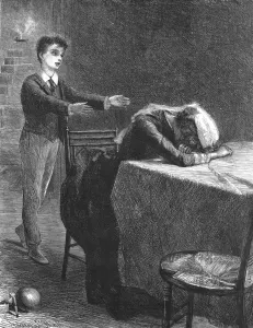 That Unfortunate Marriage, by Francis Eleanor Trollope; She rocked herself from side to side, and Creator: Sydney Prior Hall