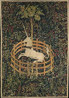 The Unicorn in Captivity, c. 1500. Artist: Master of the Hunt of the Unicorn (active End of 15th cen. )