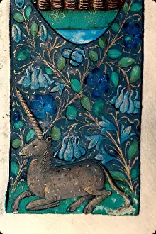 Unicorn Prints: Unicorn (Initial). Breviarium Bisuntinum