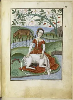 Unicorn Prints: Unicorn. Livre des simples medecines, 16th century. Creator: Anonymous