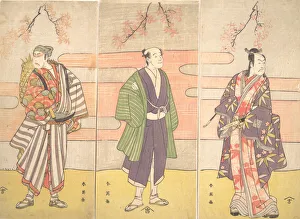 Three unidentified actors, ca. 1793. Creator: Katsukawa Shun ei