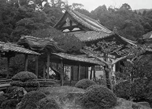 Topiary Prints: Unidentified building, Japan, 1908. Creator: Arnold Genthe
