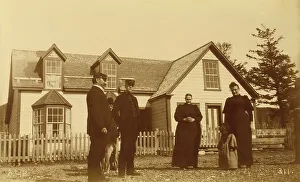 Social Life Prints: Unidentified group of people, three men