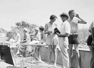 On Holiday Prints: Unidentified group of people, possibly members of the Jewett family