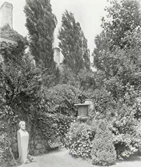 Herbaceous Border Prints: Unidentified house and garden, between 1910 and 1935. Creator: Frances Benjamin Johnston