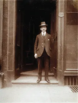 Doorstep Prints: An unidentified man standing in a doorway, 1926. Creator: William Brown