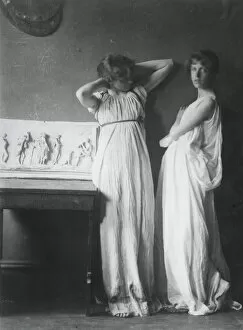 Platinum Print On Paper Gallery: Unidentified Models in Greek Costumes, c. 1883. Creator: Thomas Eakins