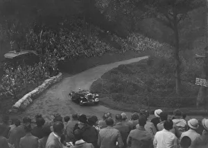 Unidentified open 4-seater car competing in the Shelsley Walsh Hillclimb, Worcestershire, 1935