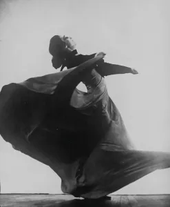 Swirling Prints: Unidentified woman dancing, between 1896 and 1942. Creator: Arnold Genthe