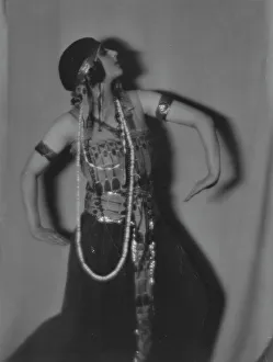 Armband Prints: Unidentified woman, possibly Miss Beatrice Wood, (1916?). Creator: Arnold Genthe