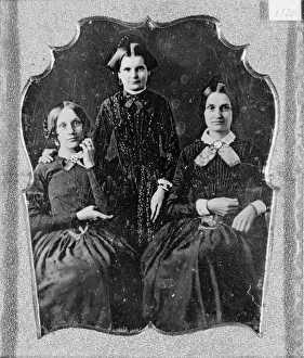 Daguerreotype Prints: Three unidentified women, two seated