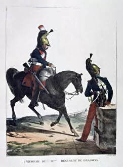 Charles Etienne Pierre Motte Collection: Uniform of the 12th Regiment of Dragoons, France, 1823. Artist: Charles Etienne Pierre Motte