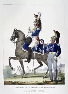 Charles Etienne Pierre Motte Collection: Uniform of the 1st Regiment of Chasseurs of the royal guard, France, 1823