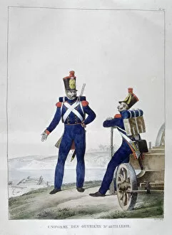 Charles Etienne Pierre Motte Collection: Uniform of artillerymen, France, 1823. Artist: Charles Etienne Pierre Motte