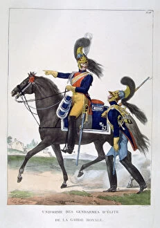 Charles Etienne Pierre Motte Collection: Uniform of the elite gendarmes of the royal guard, France, 1823