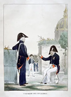 Uniform of the Invalides, France, 1823. Artist: Charles Etienne Pierre Motte Uniform of the Invalides, France, 1823. Artist: Charles Etienne Pierre Motte