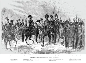Lancers Prints: Uniform of the Russian Army - First Division of Cavalry, 1854. Creator: Unknown
