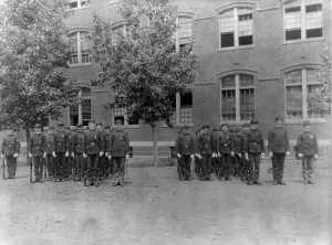 Training School Prints: Uniformed cadets, Central High School, (1899?). Creator: Frances Benjamin Johnston