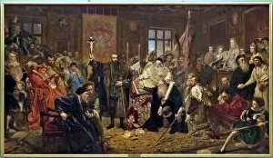 The Union of Lublin, 1869. Artist: Matejko, Jan Alojzy (1838-1893) The Union of Lublin, 1869. Artist: Matejko, Jan Alojzy (1838-1893)