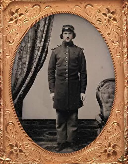 Standing To Attention Gallery: Union Officer Standing at Attention, 1861-65. Creator: Unknown