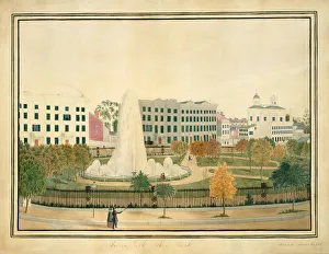 Union Park, New York, ca. 1845. Creator: Sarah Fairchild