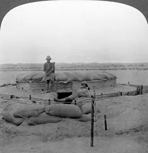 Namibia Prints: A unique sand blockhouse, South-West Africa