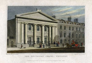 Images Dated 29th July 2008: The Unitarian Chapel, Finsbury, London, 1828. Artist: Frederick James Havell