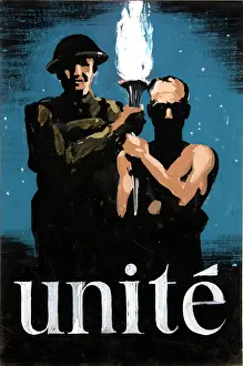 Co Operation Prints: Unite, World War II poster, between 1939 and 1946