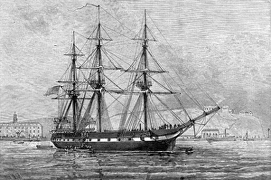 Potatoes Prints: The United States frigate Constellation with relief stores for Irish distress