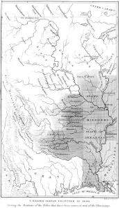 United States Indian frontier, 1840 (1841).Artist: Tofswill and Myers United States Indian frontier, 1840 (1841).Artist: Tofswill and Myers
