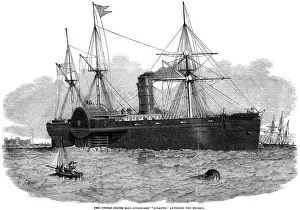 Mail Prints: The United States mail steam ship Atlantic entering the Mersey, 1850. Artist: Smyth
