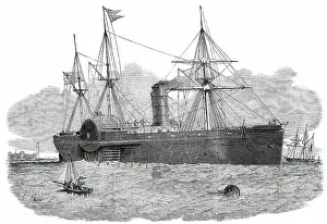 The United States Mail Steam-Ship Atlantic entering the Mersey, 1850. Creator: Smyth. The United States Mail Steam-Ship Atlantic entering the Mersey, 1850. Creator: Smyth