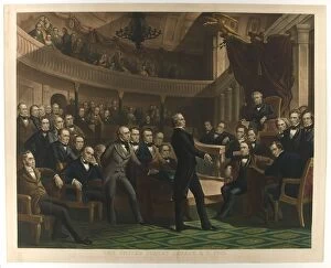 1855 Gallery: The United States Senate, a.d. 1850, pub. C. 1855 (colour lithograph)