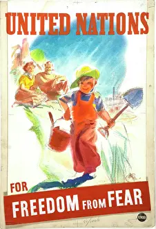 Cheerful Prints: Unity of Strength: United Nations for freedom from fear, World War II poster, June 1941