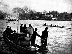 Steamboat Prints: The Universities Boat-Race: the finish at Mortlake