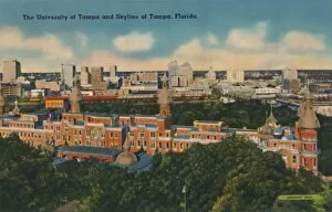 Campus Gallery: The University of Tampa and Skyline of Tampa, Florida, c1940s