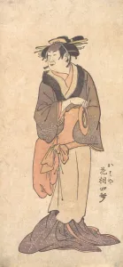 Transvestite Prints: Unknown Actor Impersonating an Old Woman. Creator: Ryukosai