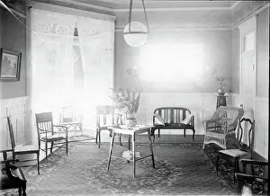 Anticipation Prints: Unknown interior of Victorian family home with fine furniture, brass bed, c1900s