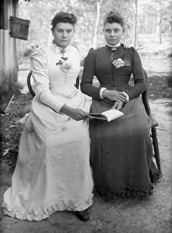 Side By Side Prints: Two unknown ladies, possibly sisters
