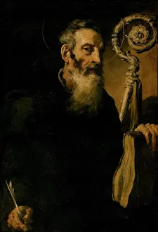 Crook Prints: Unknown Saint Abbot (Saint Benedict?)