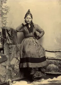 Edlund Helene Prints: Unknown Sami girl, 1890-1900. Creator: Helene Edlund