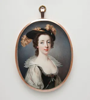 Decolletage Prints: Unknown woman in 17th century costume