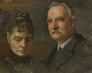 Edvard Perséus Prints: Unknown woman with unknown man, c19th century. Creator: Edvard Perseus