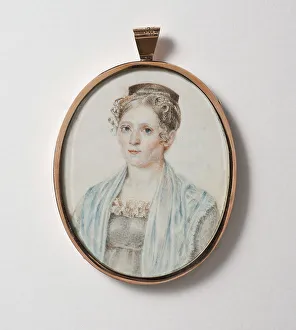 Finnberg Gustaf Vilhelm Prints: Unknown woman (verso). Gold mounting by Olof Hallman