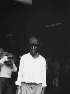 Unloading bananas, New Orleans, between 1920 and 1926. Creator: Arnold Genthe