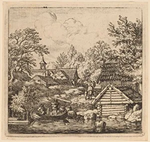Albert Van Everdingen Gallery: Unloading a Barge, probably c. 1645 / 1656. Creator: Allart van Everdingen